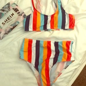 NWT Stripped SHEIN bikini